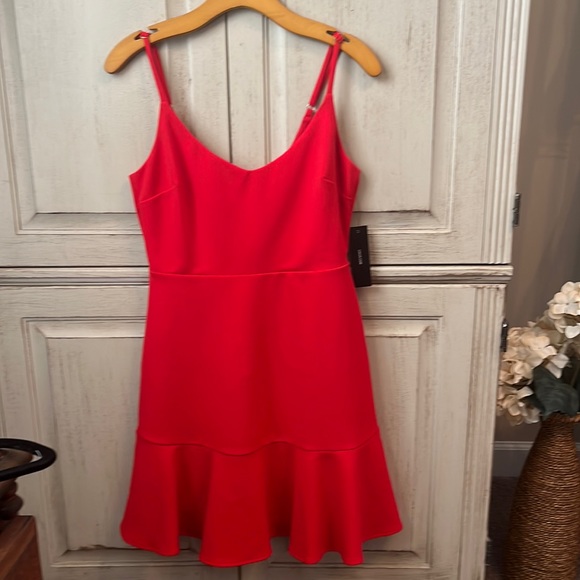 LULU'S RED FLOUNCE DRESS - Picture 4 of 5